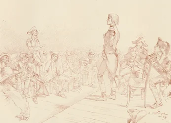 Bonaparte spricht einen Jakobinerclub in Korsika an, um 1789, 1896