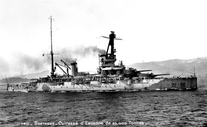 Bretagne französisches Schlachtschiff von 25.000 Tonnen, ca. 1915-1940