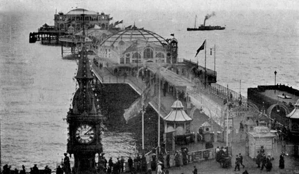 Brighton Aquarium und Palace Pier, Brighton, East Sussex, frühes 20. Jahrhundert