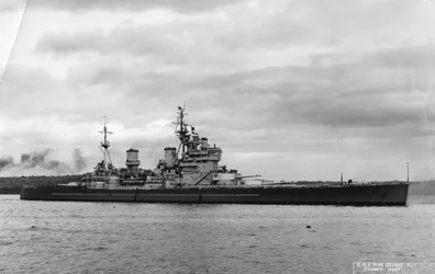 Britisches Schlachtschiff HMS King George V, Sydney, Australien, 1945