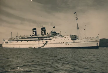 Britisches Passagierschiff SS Arandora Star der Blue Star Line, 1936