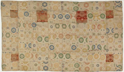 Broschiert, Seide. Ein buddhistisches Mönchsgewand, geflickt, Kesa, Edo-Periode, 1615-1868
