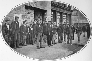 Bauarbeiter bereit zur Arbeit, London, um 1900 1901