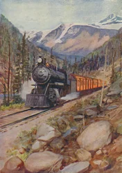 C.P.R. Zug in den Rockies, 1924