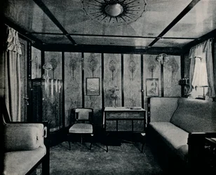 Luxuskabine auf dem Norddeutschen Lloyd SS. Kronprinzessin Cecilie, ca. 1907