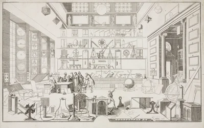 Geometriekabinett von Herrn LE CLERC - Forschungszentren Das Physiklabor der Akademie der Wissenschaften, Paris, um 1700