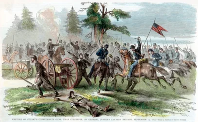 Eroberung konföderierter Kanonen, in der Nähe von Culpeper, Virginia, Amerikanischer Bürgerkrieg, 14. September 1863
