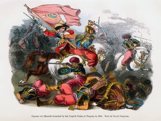 Eroberung einer maurischen Standarte durch die englische Kavallerie in Tanger, 1664