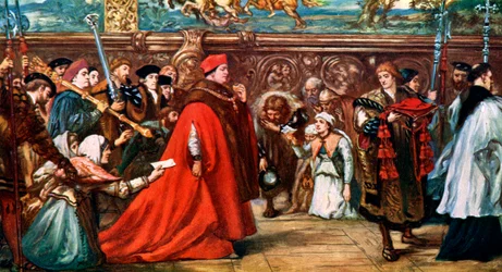 Kardinal Wolsey geht in Prozession zur Westminster Hall
