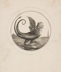Karikatur, die Marie Antoinette als Drachen zeigt, 18. Jahrhundert