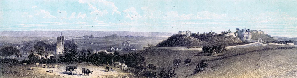 Carisbrooke Castle und Dorf, Isle of Wight, 19. Jahrhundert