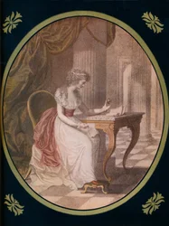 Caroline von Litchfield, meditierend über Waldsteins Bild, um 1780er, 1910