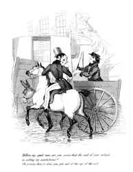 Karikatur zum Reitthema, 19. Jahrhundert