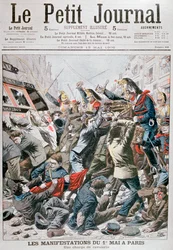 Kavallerieangriff während der Demonstration zum 1. Mai in Paris, 1906