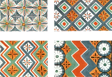 Deckenmuster im Grab von Nebamon und Ipuki in Theben, Ägypten, 1928