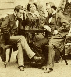 Schach und Karten, um 1850er Jahre
