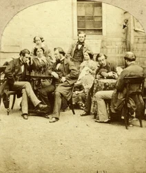 Schach und Karten, ca. 1850er Jahre