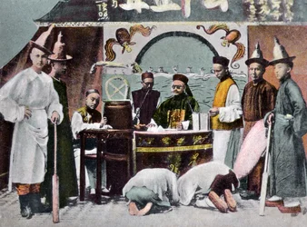 Chinesisches Gericht, Kanton, China, frühes 20. Jahrhundert