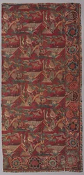 Chintz-Bettdecke oder Wandbehang mit japanisch inspiriertem Muster, rechte Hälfte, erste Hälfte des 18. Jahrhunderts