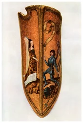 Ritterlichkeit und höfische Liebe: Flämischer Paradeschild, ca. 1400 1956