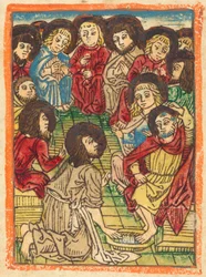 Christus wäscht den Aposteln die Füße