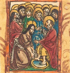 Christus wäscht die Füße der Apostel