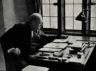 Churchill bei der Arbeit, 1940er Jahre, 1945