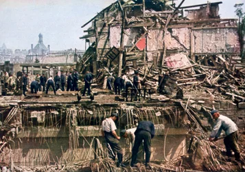 Trümmerbeseitigung, Dünkirchen, Frankreich, 1940