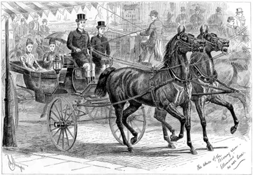 Kutsche und Pferde, 1889