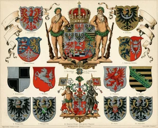Wappen des Königreichs Preußen und der Provinzen, Meyers Großes Konversations-Lexikon, 1883