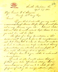 Zeitgenössische Kopie eines Briefes von U. S. Grant, Smith