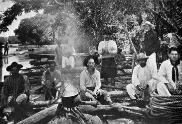 Kochen auf einem Floß, Paraguay, 1911