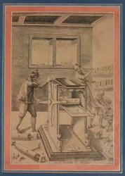Kupferplatten-Drucker bei der Arbeit, Folio aus dem Davis-Album, Iran
