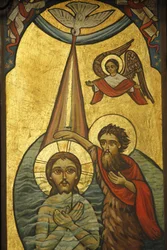 Koptische Ikone: Taufe Jesu
