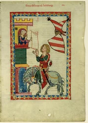 Graf Konrad von Kirchberg aus dem Codex Manesse, zwischen 1305 und 1340