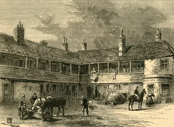 Hof des Rose and Crown, 1820, um 1876