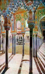 Hof der Löwen, die Alhambra, Granada, Andalusien, Spanien, um 1924