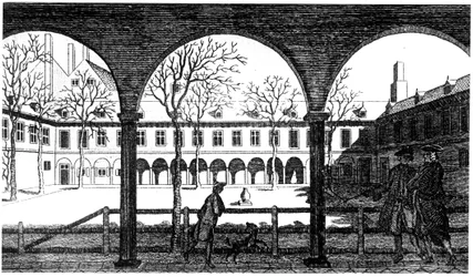 Hof des Gresham College, London, 18. Jahrhundert