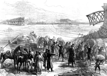 Überquerung des Ebro bei Castijon, Krieg in Spanien, 1875
