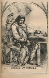Crusoe beim Abendessen, ca. 1870