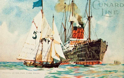 Cunard Line - Aufnahme des New Yorker Lotsen