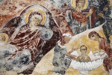 Verfallenes Fresko in der Santa Maria dell