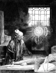Dr. Faustus in seinem Arbeitszimmer