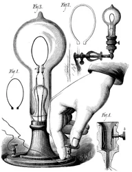 Edisons Kohlefadenlampe, 1880