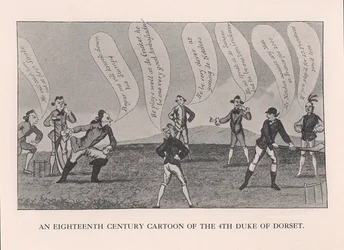 Edward Sackville 1591-1652, 4. Herzog von Dorset, beim Cricketspielen, 18. Jahrhundert 1912