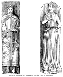 Efigien von Richard I. und Berengaria, vom Grab in der Abtei Fontevrault, Frankreich