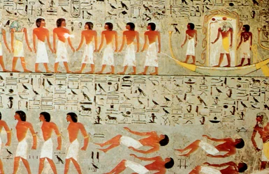 Ägyptisches Grab, Prozession der Krone, Theben, Ägypten