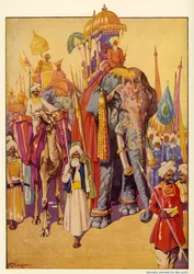 Elefanten in Prozession