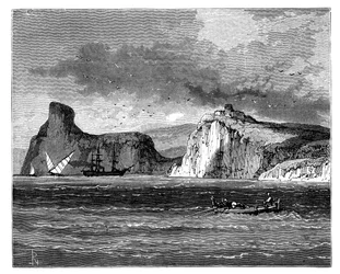 Eingang zum Hafen von Balaklawa, Ukraine, ca. 1888