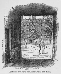 Eingang zu Grays Inn von Grays Inn Lane, ca. 1918